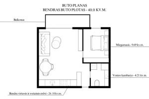 Parduodamas butas Veprių g., Šnipiškės, Vilniaus m., Vilniaus m. sav., 40 m2 ploto, 2 kambariai 33