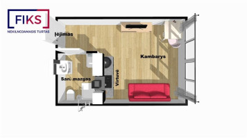 Parduodamas butas Partizanų g., Žaliakalnis, Kauno m., Kauno m. sav., 17.4 m² ploto 1 kambarys 21