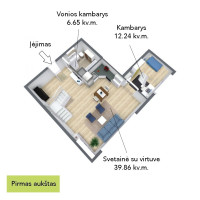 Parduodamas butas T. Ševčenkos g., Naujamiestis, Vilniaus m., Vilniaus m. sav., 93.21 m2 ploto, 3 kambariai 25