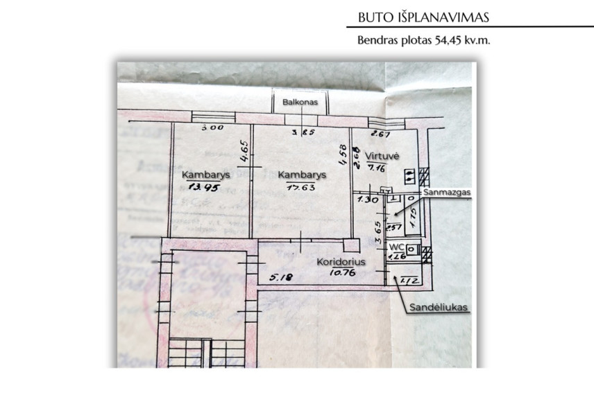 Parduodamas butas Krokuvos g., Šnipiškės, Vilniaus m., Vilniaus m. sav., 54.45 m2 ploto, 2 kambariai 2