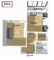 Parduodamas butas Pašilės g., Dainava, Kauno m., Kauno m. sav., 27.30 m² ploto 1 kambarys 14