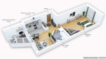 Parduodamas butas Jonažolių g., Lazdynėliai, Vilniaus m., Vilniaus m. sav., 65.42 m2 ploto, 2 kambariai 23