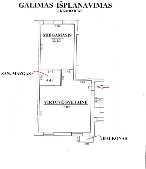 Parduodamas butas Rugių g., Jeruzalė, Vilniaus m., Vilniaus m. sav., 61.00 m² ploto 3 kambariai 6