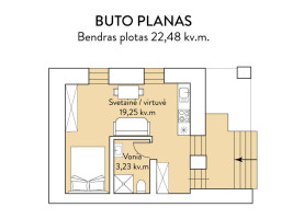 Parduodamas butas Šarmos g., Lazdynėliai, Vilniaus m., Vilniaus m. sav., 43.64 m2 ploto, 1 kambariai 12