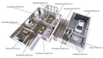 Parduodamas namas Pakraščio g., Kalniečiai, Kauno m., Kauno m. sav., 143 m2 ploto, 2 aukštai 2