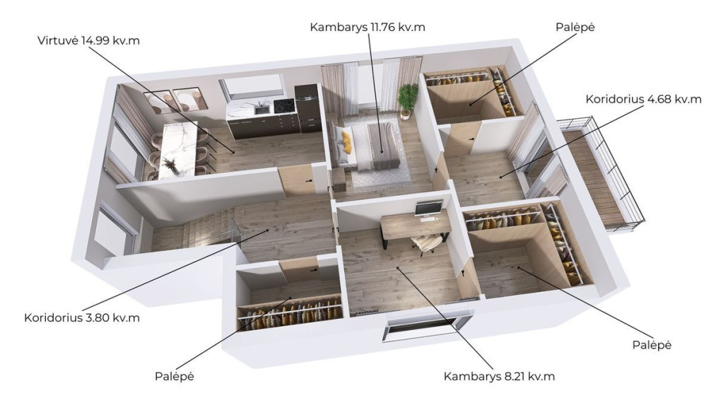 Parduodamas namas Pakraščio g., Kalniečiai, Kauno m., Kauno m. sav., 143 m2 ploto, 2 aukštai 3