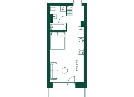 Parduodamas butas Ukmergės g., Žvėrynas, Vilniaus m., Vilniaus m. sav., 29.15 m² ploto 1 kambarys