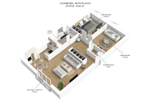 Parduodamas butas Žirmūnų g., Žirmūnai, Vilniaus m., Vilniaus m. sav., 83.82 m2 ploto, 3 kambariai 22