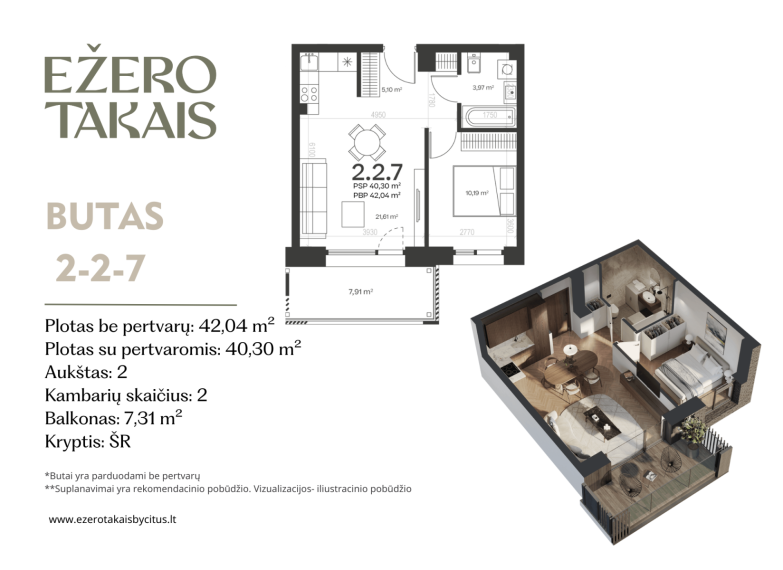 Parduodamas butas Sidaronių g., Justiniškės, Vilniaus m., Vilniaus m. sav., 42.04 m² ploto 2 kambariai 2