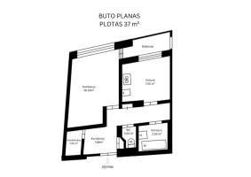 Nuomojamas 1 kambario butas Taikos g., Justiniškėse, Vilniuje, 37 kv.m ploto 12