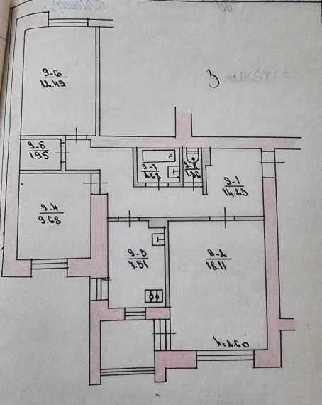 Parduodamas butas Ukmergės m., Ukmergės r. sav., 68.01 m² ploto 3 kambariai 2