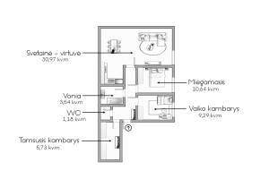 Parduodamas butas Rūdninkų g., Senamiestis, Vilniaus m., Vilniaus m. sav., 67 m2 ploto, 3 kambariai 21
