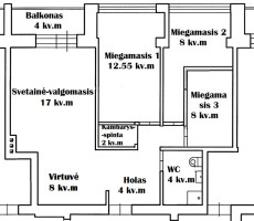 Parduodamas butas M. Katkaus g., Žirmūnuose, Vilniuje, 65.29 kv.m ploto 19