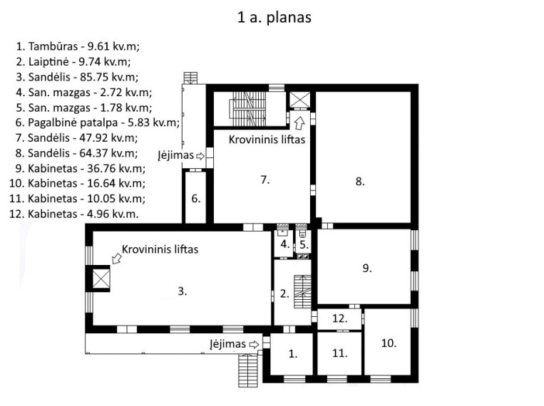 Parduodamos patalpos Vilniaus g., Rudaminos k., 849.41 kv.m ploto 20