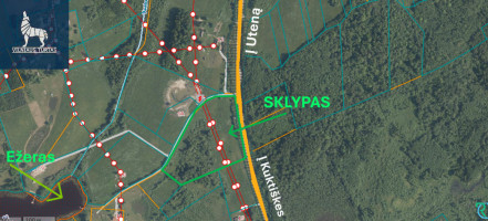 Parduodamas  sklypas Kimėnų k., Utenos r. sav., 386 a ploto 1