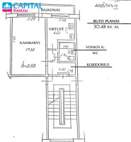 Nuomojamas butas V. Kudirkos g., Kuršėnų m., Šiaulių r. sav., 30.48 m2 ploto, 1 kambariai 9