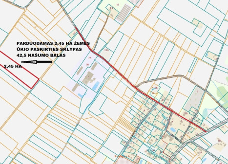 Parduodamas žemės ūkio paskirties sklypas Pakapės k., Šiaulių r. sav., 245 a ploto