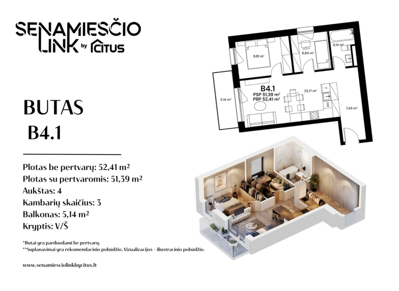Parduodamas butas Panevėžio g., Naujininkai, Vilniaus m., Vilniaus m. sav., 52.41 m² ploto 3 kambariai 2