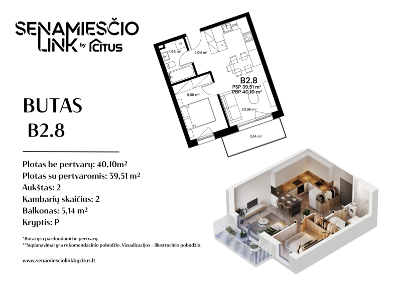 Parduodamas butas Panevėžio g., Naujininkai, Vilniaus m., Vilniaus m. sav., 40.10 m² ploto 2 kambariai 2