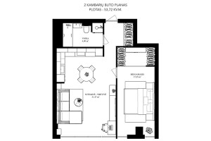 Parduodamas butas Kareivių g., Žirmūnai, Vilniaus m., Vilniaus m. sav., 53.72 m2 ploto, 2 kambariai 23