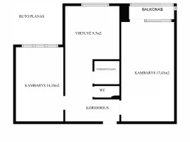 Parduodamas butas Taikos g., Mažeikių m., Mažeikių r. sav., 50.05 m2 ploto, 2 kambariai 14