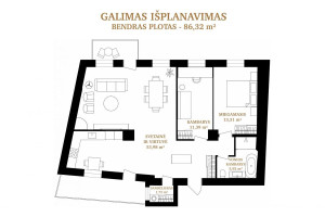 Parduodamas butas Stiklių g., Senamiestis, Vilniaus m., Vilniaus m. sav., 86.32 m2 ploto, 3 kambariai 11