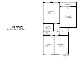 Parduodamas butas Kviečių g., Jeruzalė, Vilniaus m., Vilniaus m. sav., 85.75 m2 ploto, 3 kambariai 26