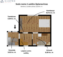 Parduodamas namas Vilniaus r. sav., Juodiškių k., Automobilininkų 2-oji g., 74.85 m2 ploto, 2 aukštai 12