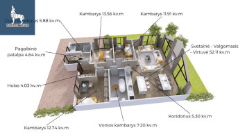 Parduodamas namas Vilniaus r. sav., Daržininkų k., Ugniažolių g., 125.5 m2 ploto, 1 aukštai 5