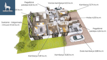 Parduodamas namas Vilniaus r. sav., Daržininkų k., Ugniažolių g., 115.74 m2 ploto, 1 aukštai 8