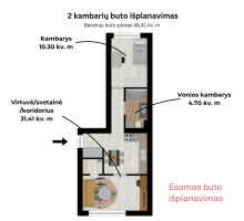 Parduodamas butas O. Milašiaus g., Antakalnis, Vilniaus m., Vilniaus m. sav., 46.41 m2 ploto, 2 kambariai 22
