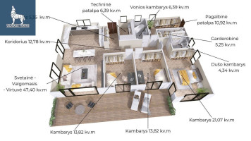 Parduodamas namas Vilniaus r. sav., Daržininkų k., Ugniažolių g., 147.53 m2 ploto, 1 aukštai 3