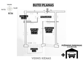 Parduodamas butas Kazio Ulvydo g., Žirmūnai, Vilniaus m., Vilniaus m. sav., 41.1 m2 ploto, 2 kambariai 19