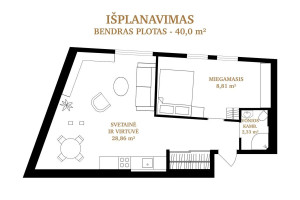 Parduodamas butas Rūdninkų g., Centras, Vilniaus m., Vilniaus m. sav., 40 m2 ploto, 2 kambariai 14