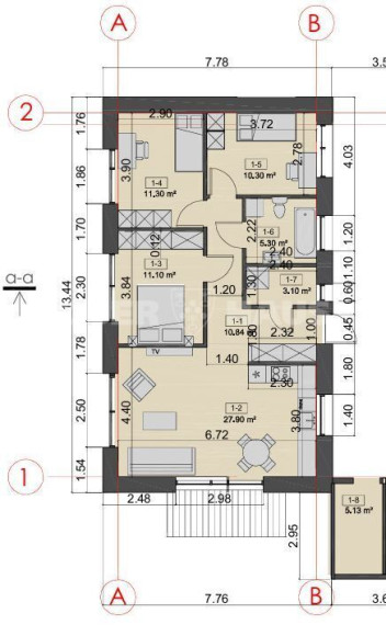 Parduodamas namas Liepų g. , Radailių k., Klaipėdos r. sav., 85 m2 ploto, 1 aukštai 5