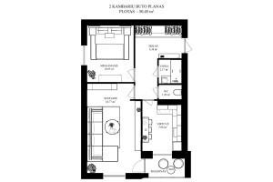 Nuomojamas butas Konduktorių g., Naujininkai, Vilniaus m., Vilniaus m. sav., 50.45 m2 ploto, 2 kambariai 16