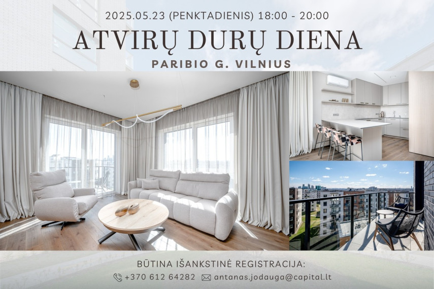 Parduodamas butas Paribio g., Žvėrynas, Vilniaus m., Vilniaus m. sav., 50.54 m2 ploto, 2 kambariai 2