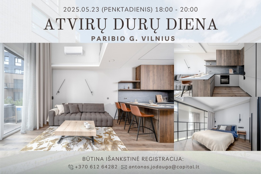 Parduodamas butas Paribio g., Žvėrynas, Vilniaus m., Vilniaus m. sav., 55.28 m2 ploto, 2 kambariai 2