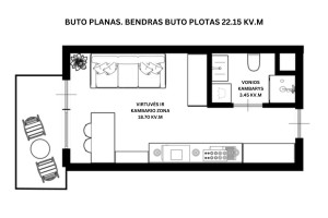 Parduodamas butas Paribio g., Žvėrynas, Vilniaus m., Vilniaus m. sav., 22.15 m2 ploto, 1 kambariai 21