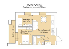 Parduodamas butas Šarmos g., Lazdynėliai, Vilniaus m., Vilniaus m. sav., 46.82 m2 ploto, 3 kambariai 11