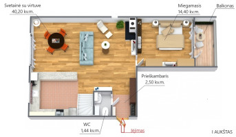 Parduodamas butas Mykolo Marcinkevičiaus g., Santariškės, Vilniaus m., Vilniaus m. sav., 90.65 m2 ploto, 4 kambariai 33