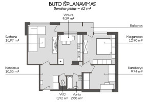 Nuomojamas butas Žemynos g., Pašilaičiai, Vilniaus m., Vilniaus m. sav., 62 m2 ploto, 3 kambariai 27