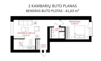 Parduodamas butas Polocko g., Užupis, Vilniaus m., Vilniaus m. sav., 42.00 m² ploto 2 kambariai 23