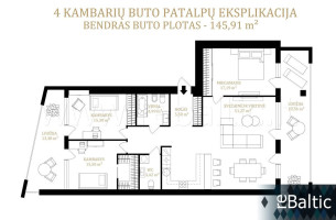 Nuomojamas butas Olimpiečių g., Centras, Vilniaus m., Vilniaus m. sav., 145.91 m2 ploto, 4 kambariai 20