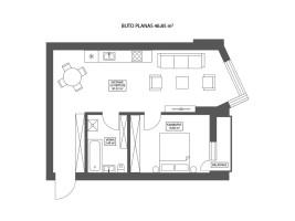 Parduodamas butas S. Žukausko g., Šiaurės miestelis, Vilniaus m., Vilniaus m. sav., 46.85 m2 ploto, 2 kambariai 18