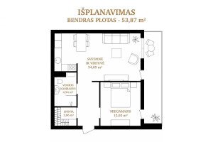 Parduodamas butas Č. Sugiharos g., Viršuliškės, Vilniaus m., Vilniaus m. sav., 54 m2 ploto, 2 kambariai 22