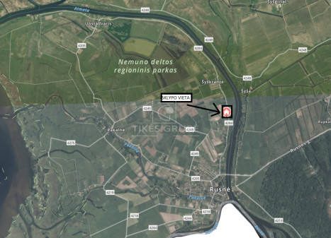 Parduodamas  sklypas Rusnės mstl., Šilutės r. sav., 82 a ploto