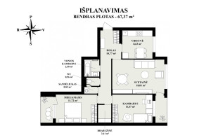 Parduodamas butas Dūkštų g., Šeškinė, Vilniaus m., Vilniaus m. sav., 67.73 m2 ploto, 3 kambariai 38