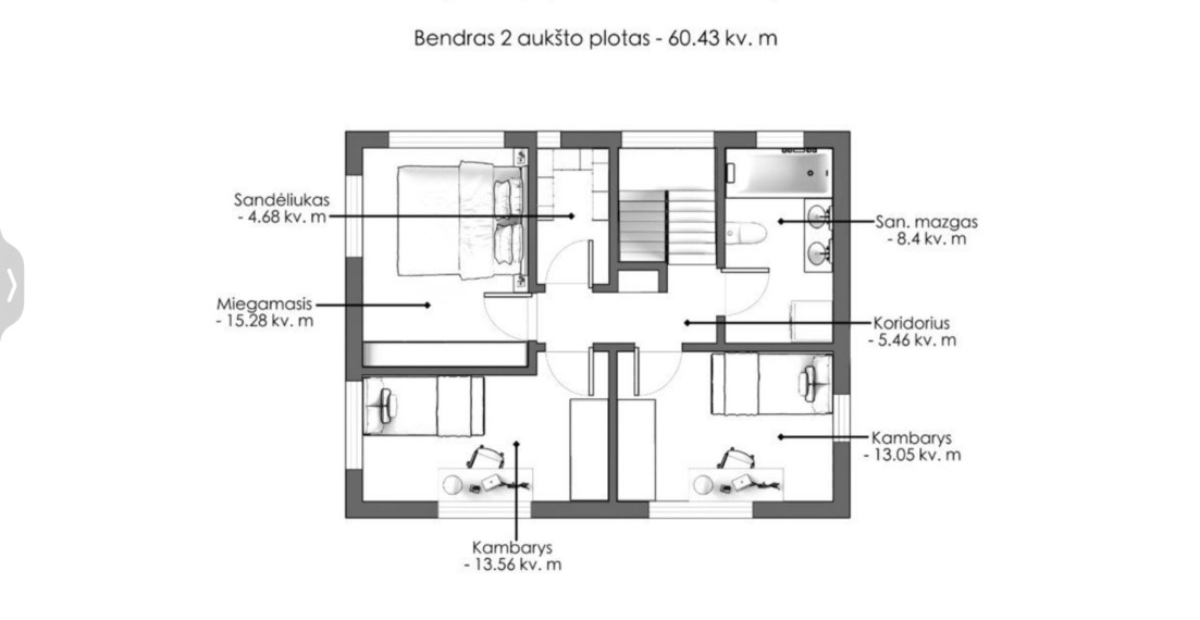 Parduodamas namas Grigiškės, Vilniaus m., Vilniaus m. sav., 127.00 m² ploto 5 kambariai 3