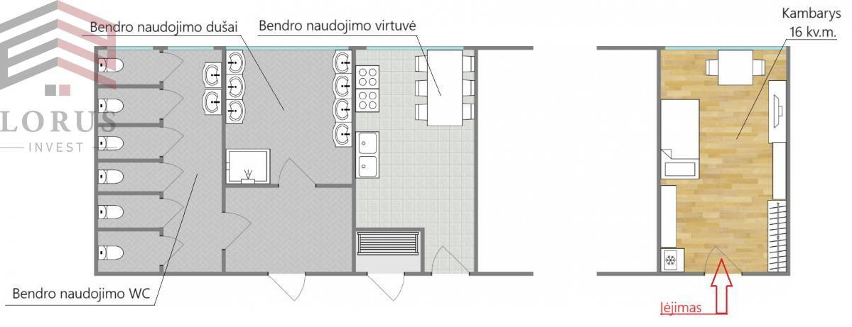 Parduodamas butas Šiltnamių g., Lazdynai, Vilniaus m., Vilniaus m. sav., 16 m2 ploto, 1 kambariai 1